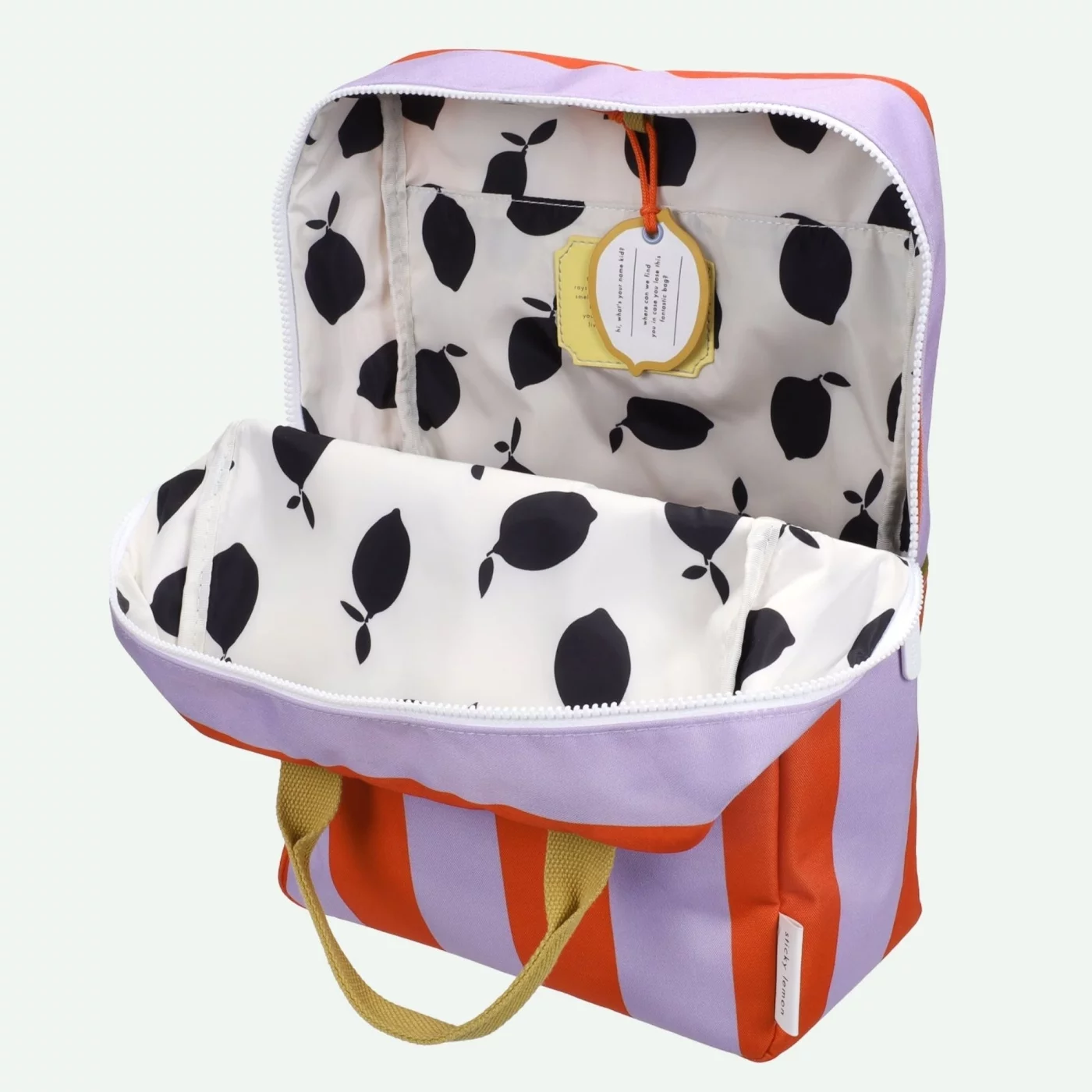 Mochila Grande Lemon Tree Stripes Campfire Orange + Dewy Lilac - Imagen 3