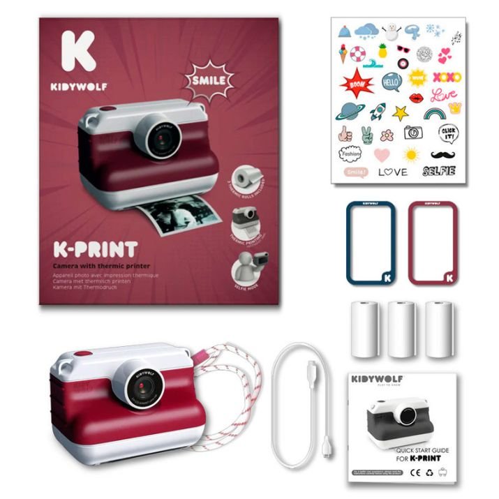 Cámara de fotos digital impresión instantánea K-Print roja - Imagen 3