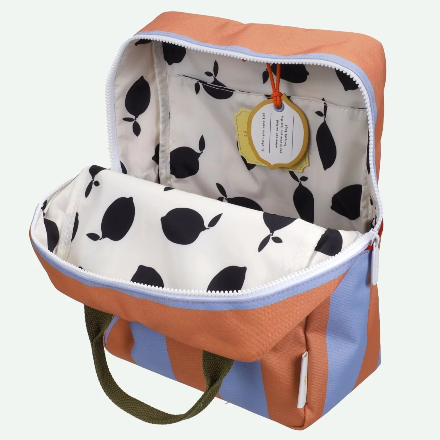 Mochila Mediana Lemon Tree Stripes Cloud Blue + Maple Whirl - Imagen 6