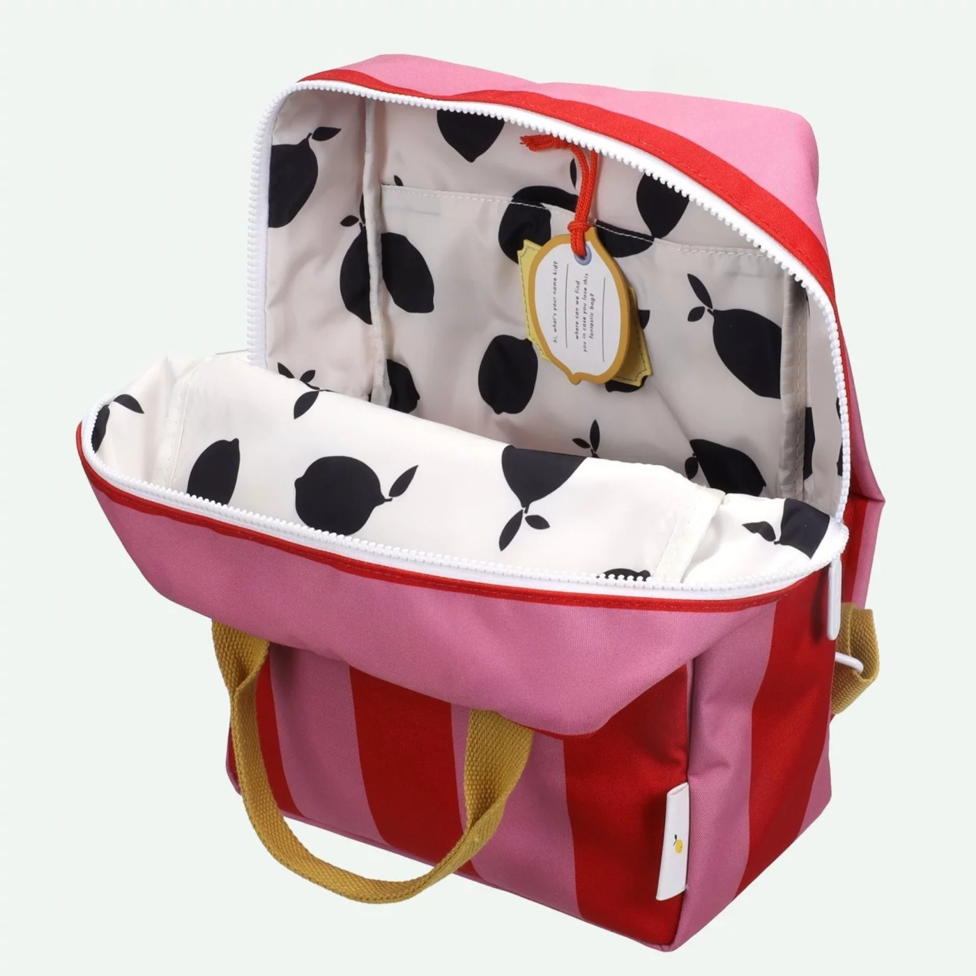 Mochila Mediana Lemon Tree Stripes Red Apple + Rosebay Pink - Imagen 5